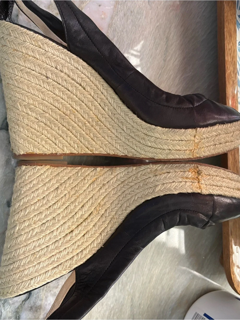 Coach Maritza Black Peep-Toe Espadrilles